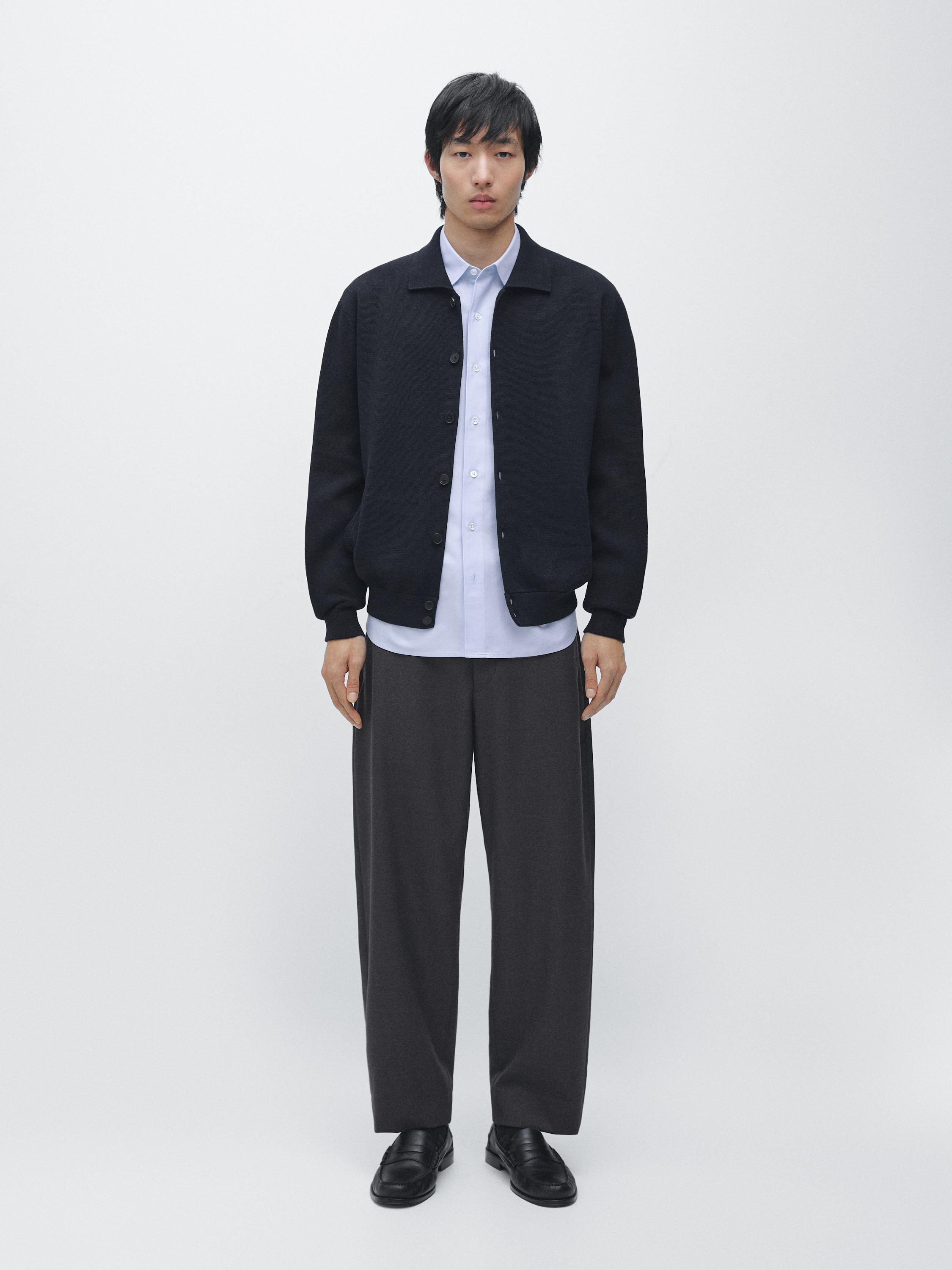 Cardigan à col polo 100 % coton